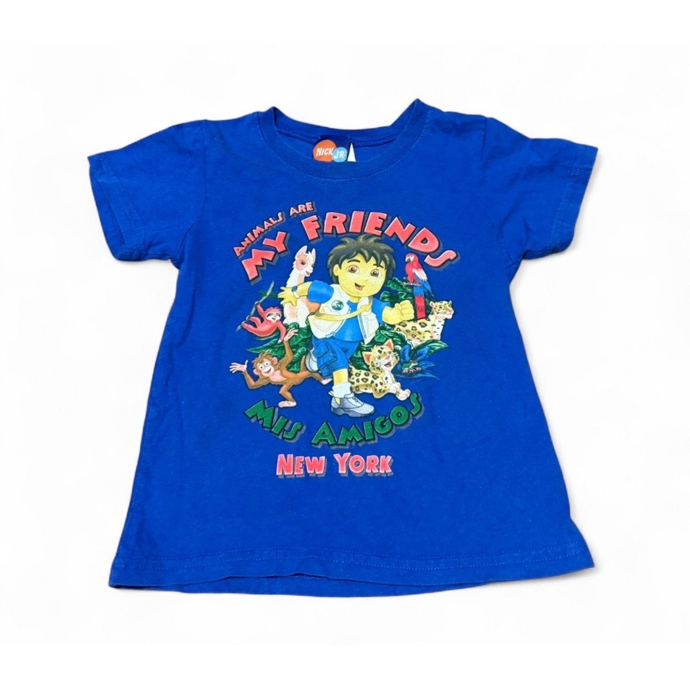 Vintage 2007 Go Diego Go Shirt 4T Nick Jr Animals My Friends New York Blue